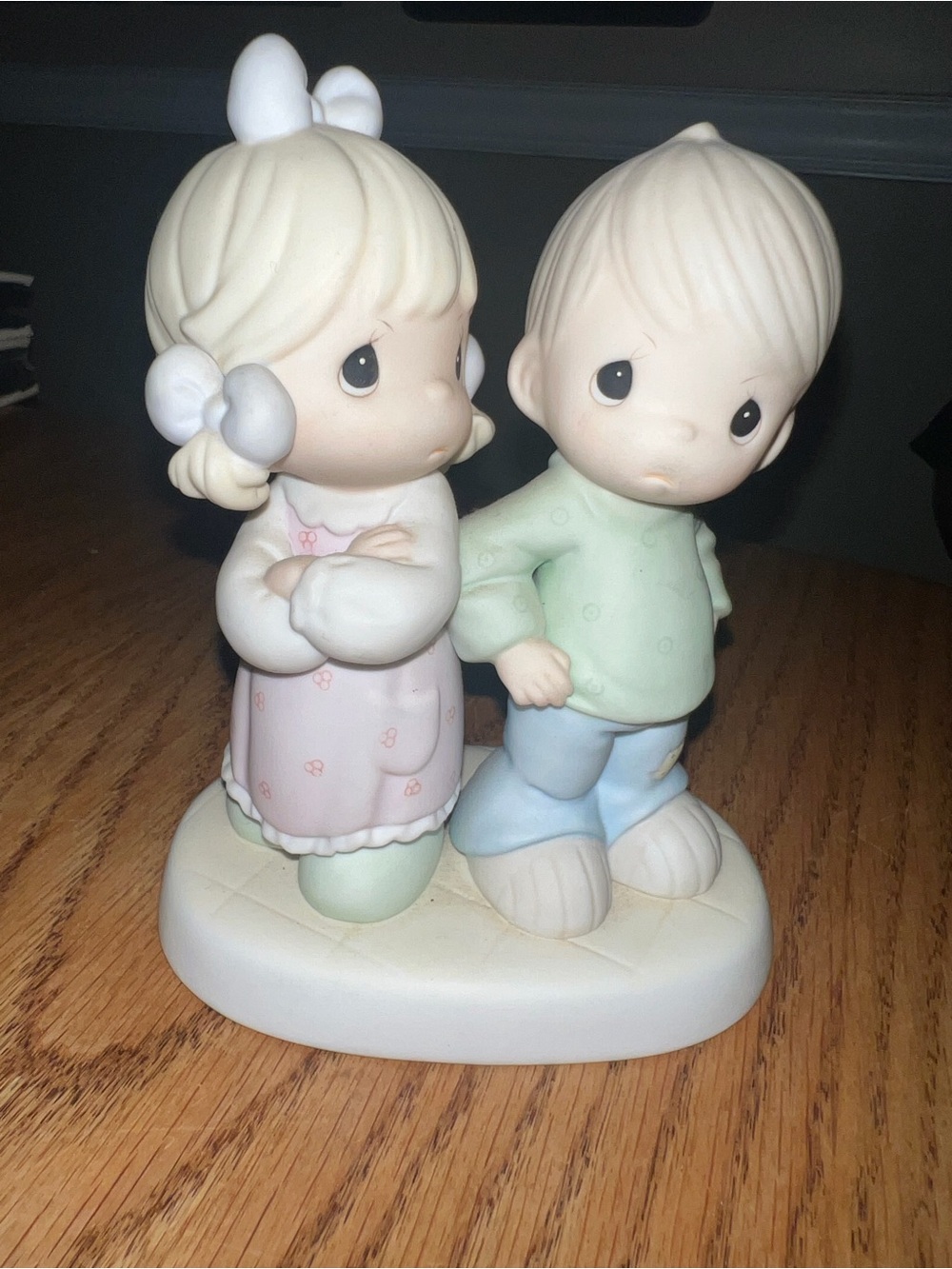 Precious Moments Porcelain Figurine - Pastel Pink, Green & Blue